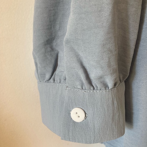 Dusty blue oversized button down - Picture 3 of 4